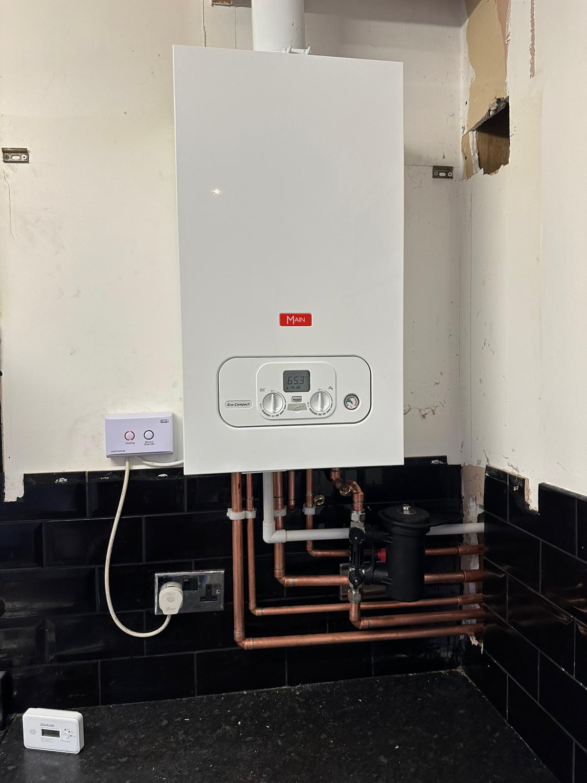 Main Eco Compact boiler install with filter