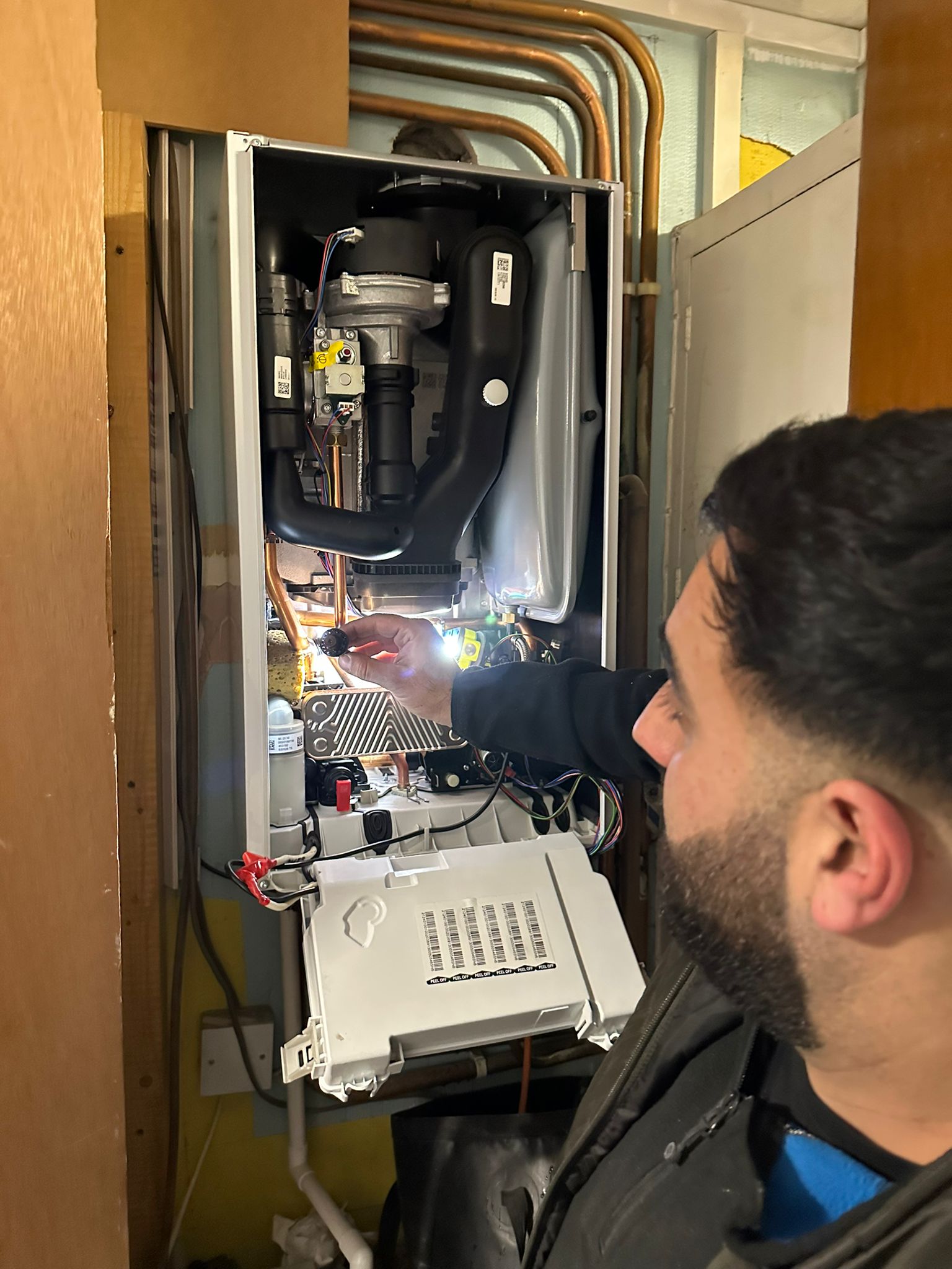 Boiler internal diagnostics and service work